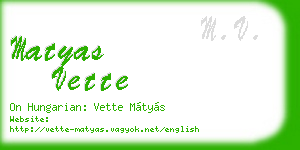 matyas vette business card